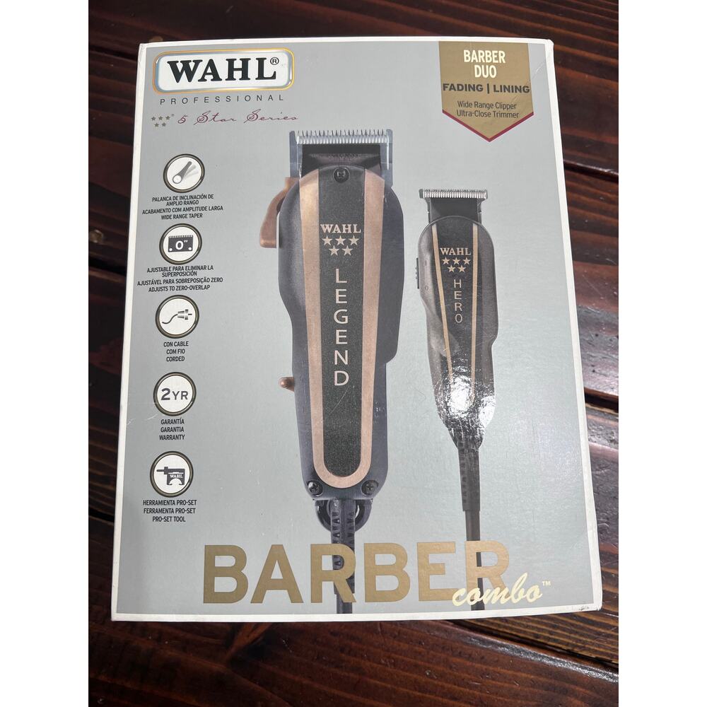 Wahl Professional 5 Star Barber Combo Legend Clipper & Hero Trimmer New